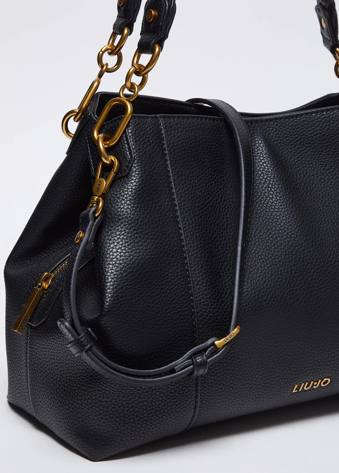 Borsa satchel media con logo