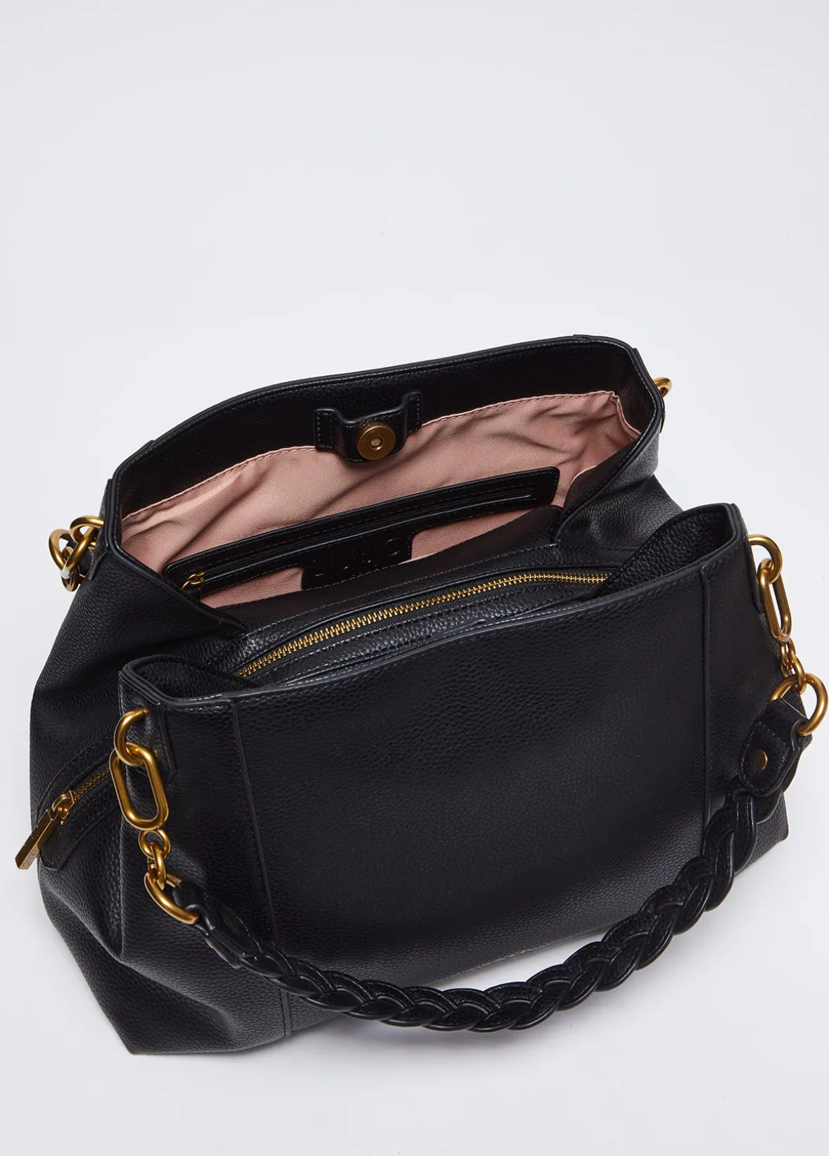 Borsa satchel media con logo