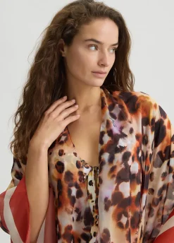 Caftano con stampa animalier