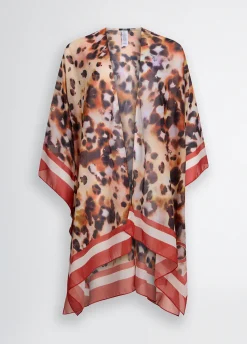 Caftano con stampa animalier