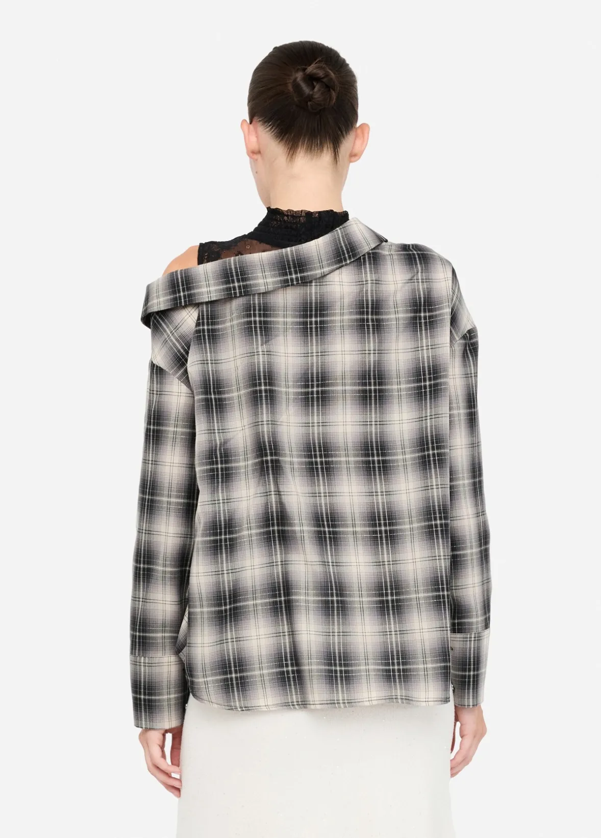 Camicia a quadri con pizzo