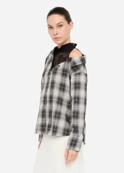Camicia a quadri con pizzo