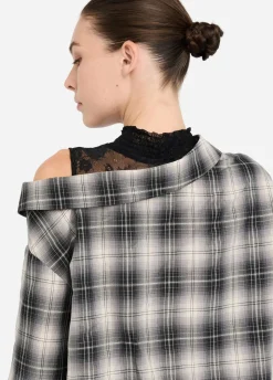 Camicia a quadri con pizzo