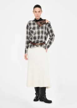 Camicia a quadri con pizzo