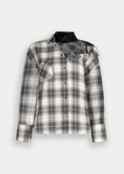 Camicia a quadri con pizzo