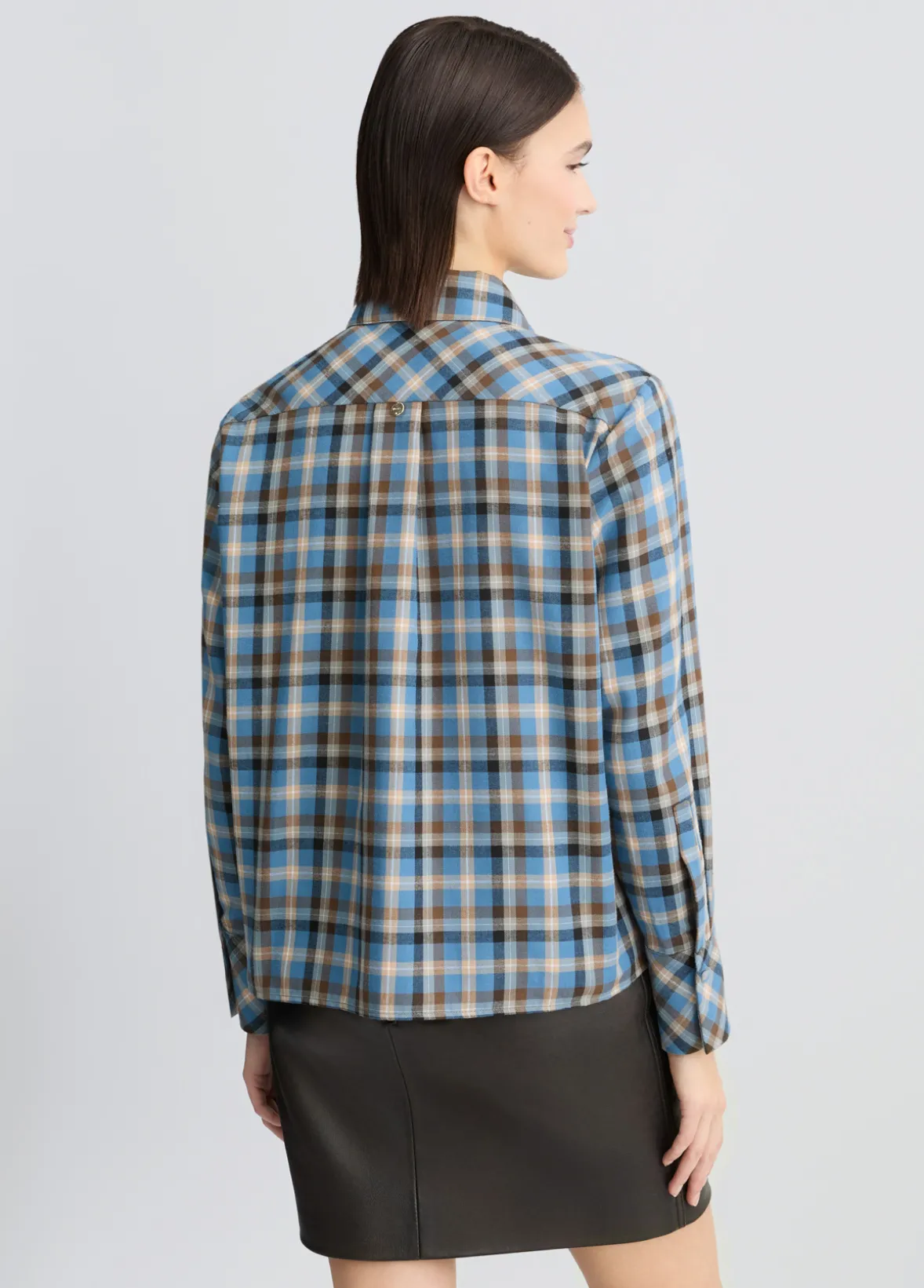 Camicia a quadri con ricami gioiello