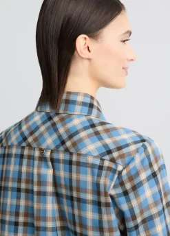 Camicia a quadri con ricami gioiello