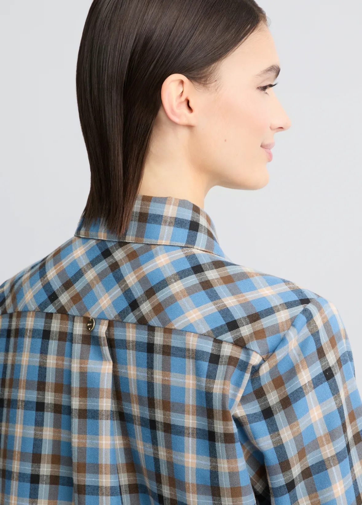 Camicia a quadri con ricami gioiello