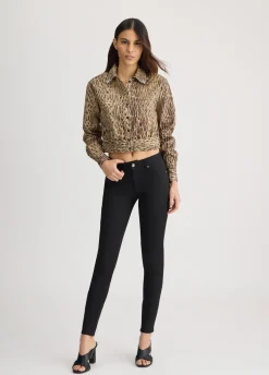 Camicia animalier con ricami gioiello