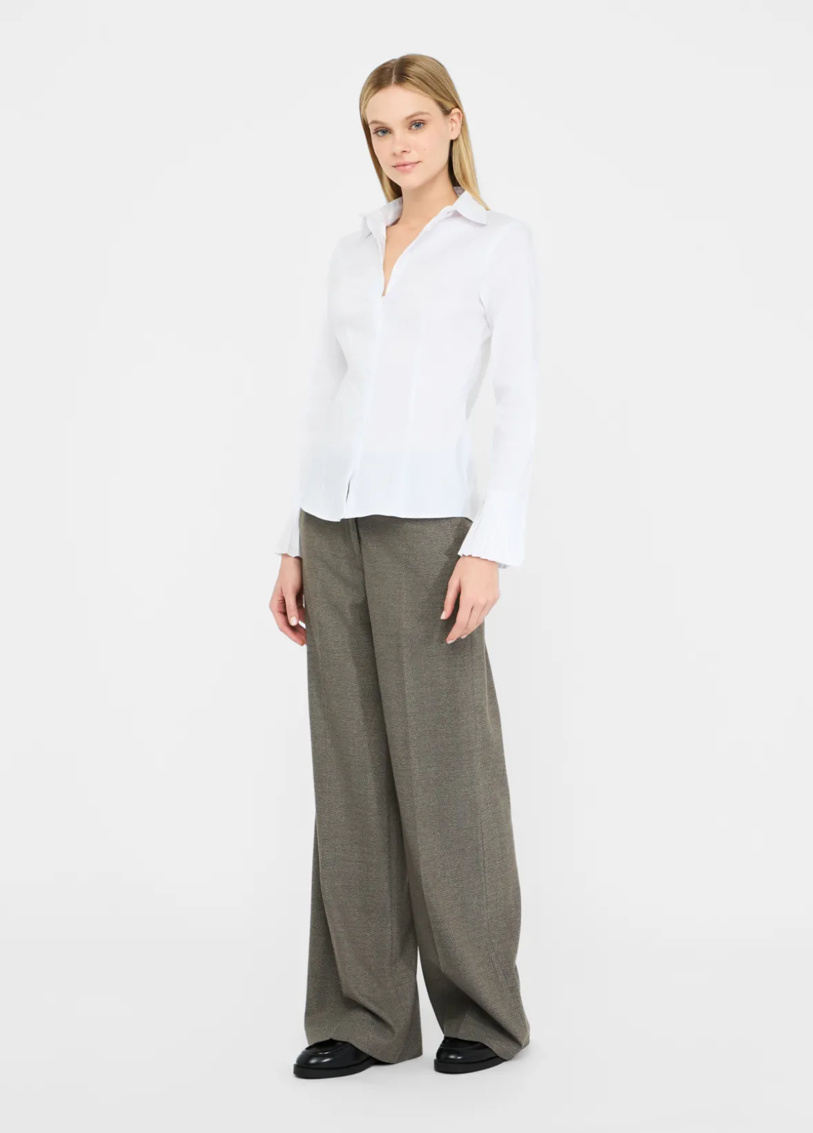Camicia con dettagli plissé