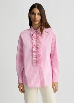 Camicia con rouches a righe