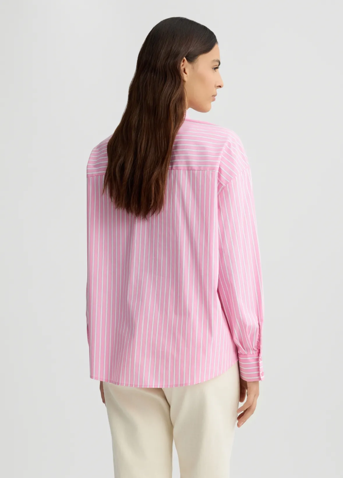Camicia con rouches a righe