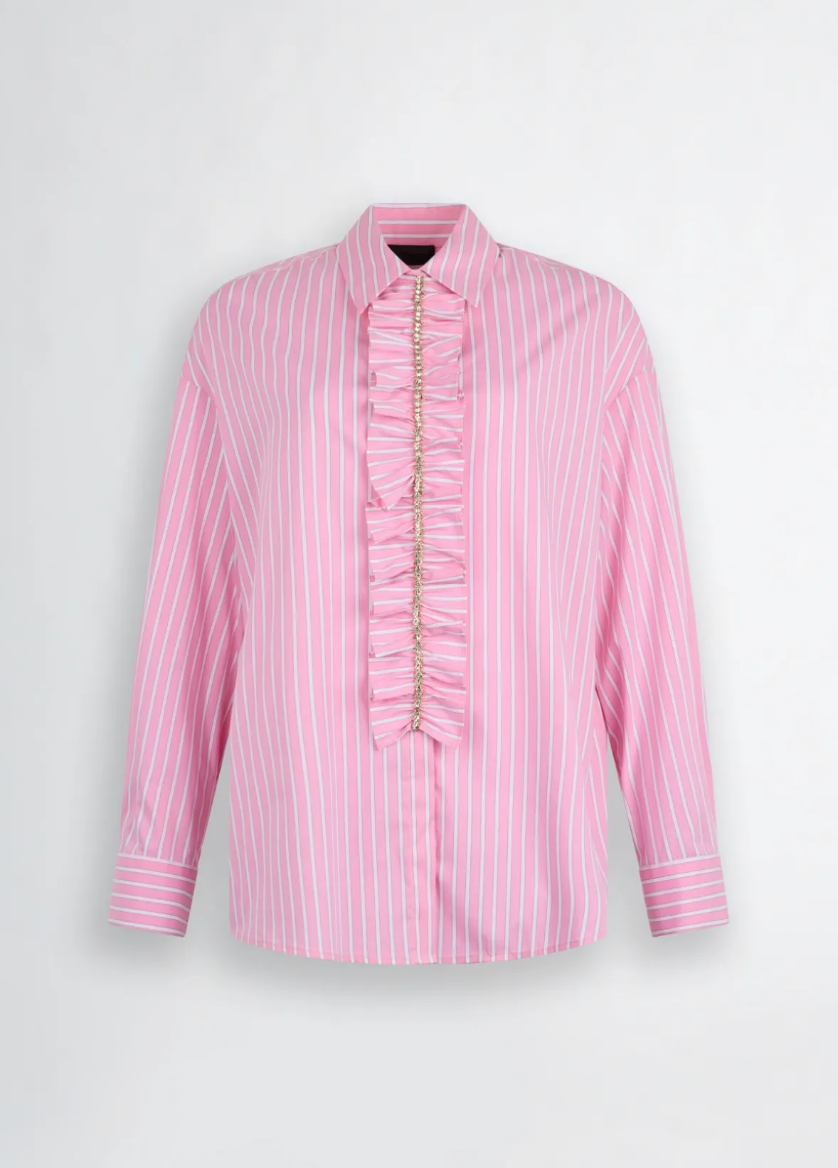 Camicia con rouches a righe