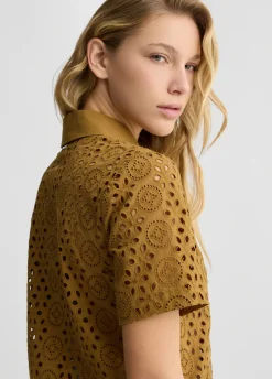 Camicia cropped in sangallo