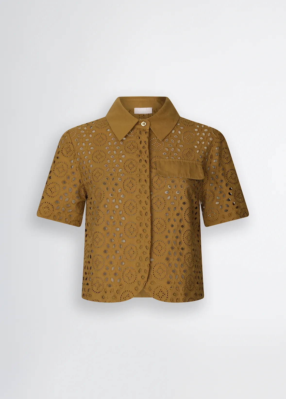 Camicia cropped in sangallo