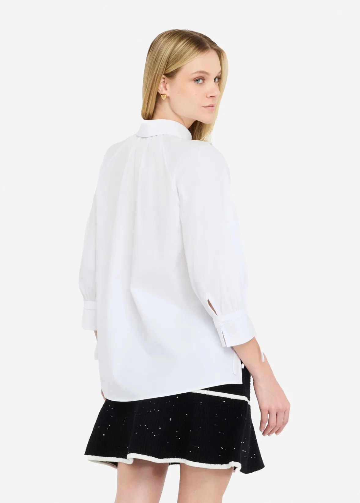 Camicia in cotone con laccetti