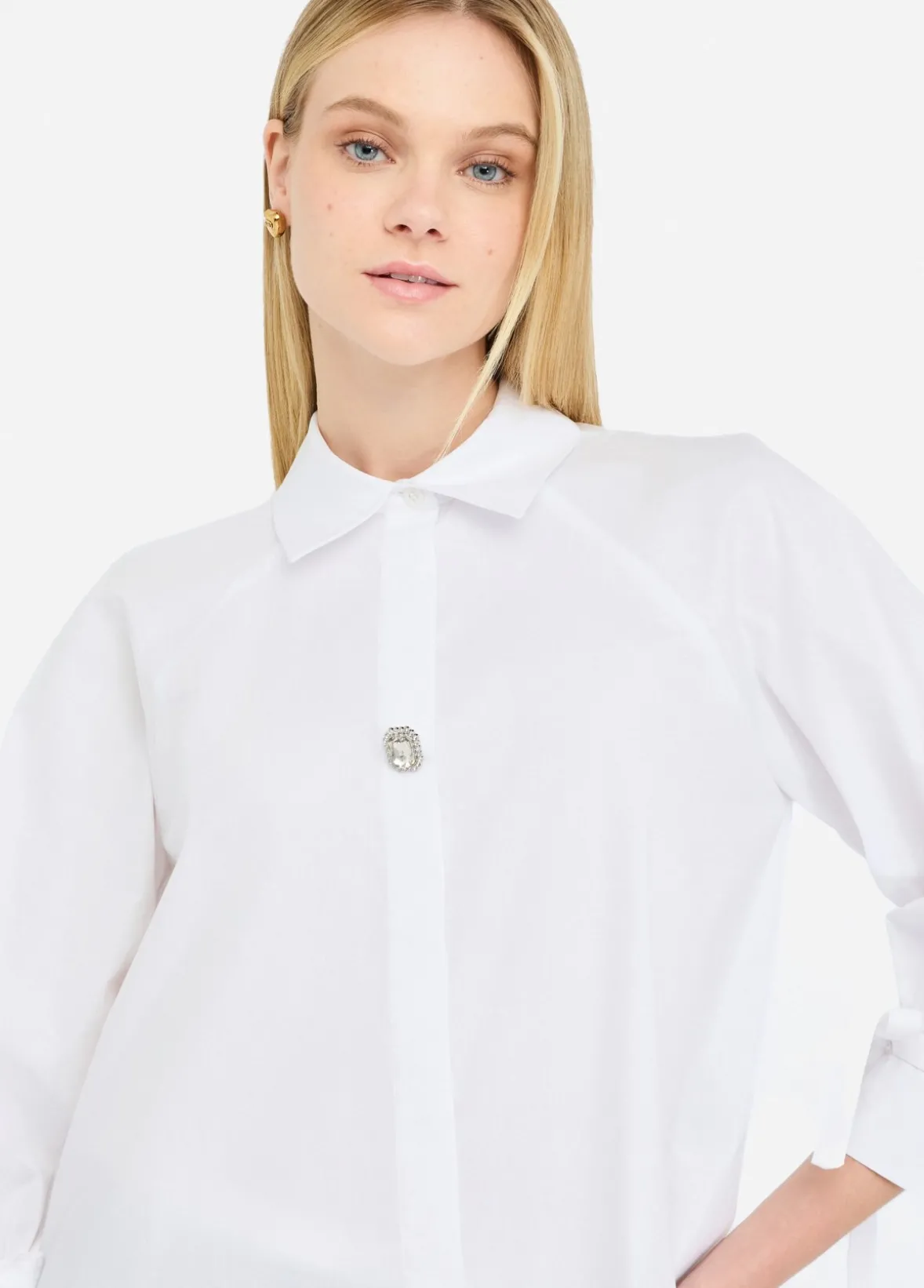 Camicia in cotone con laccetti