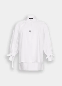 Camicia in cotone con laccetti