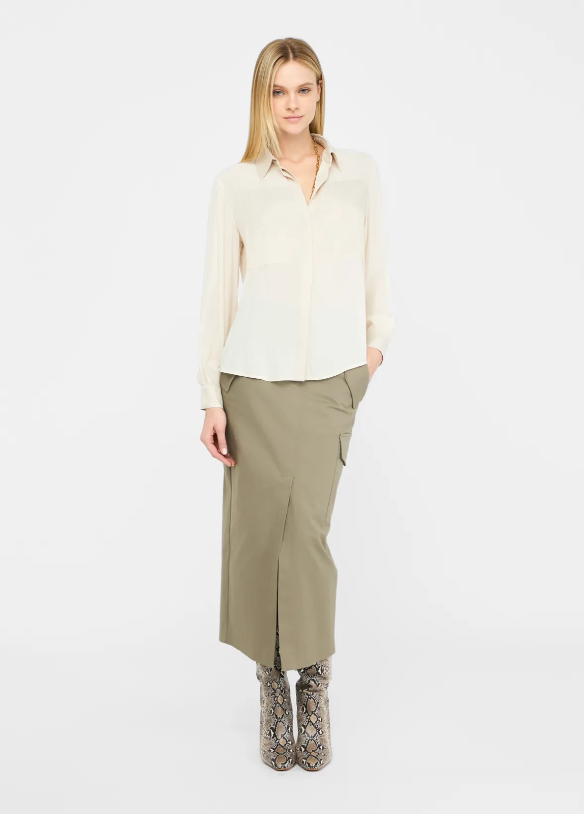 Camicia in crêpe de chine