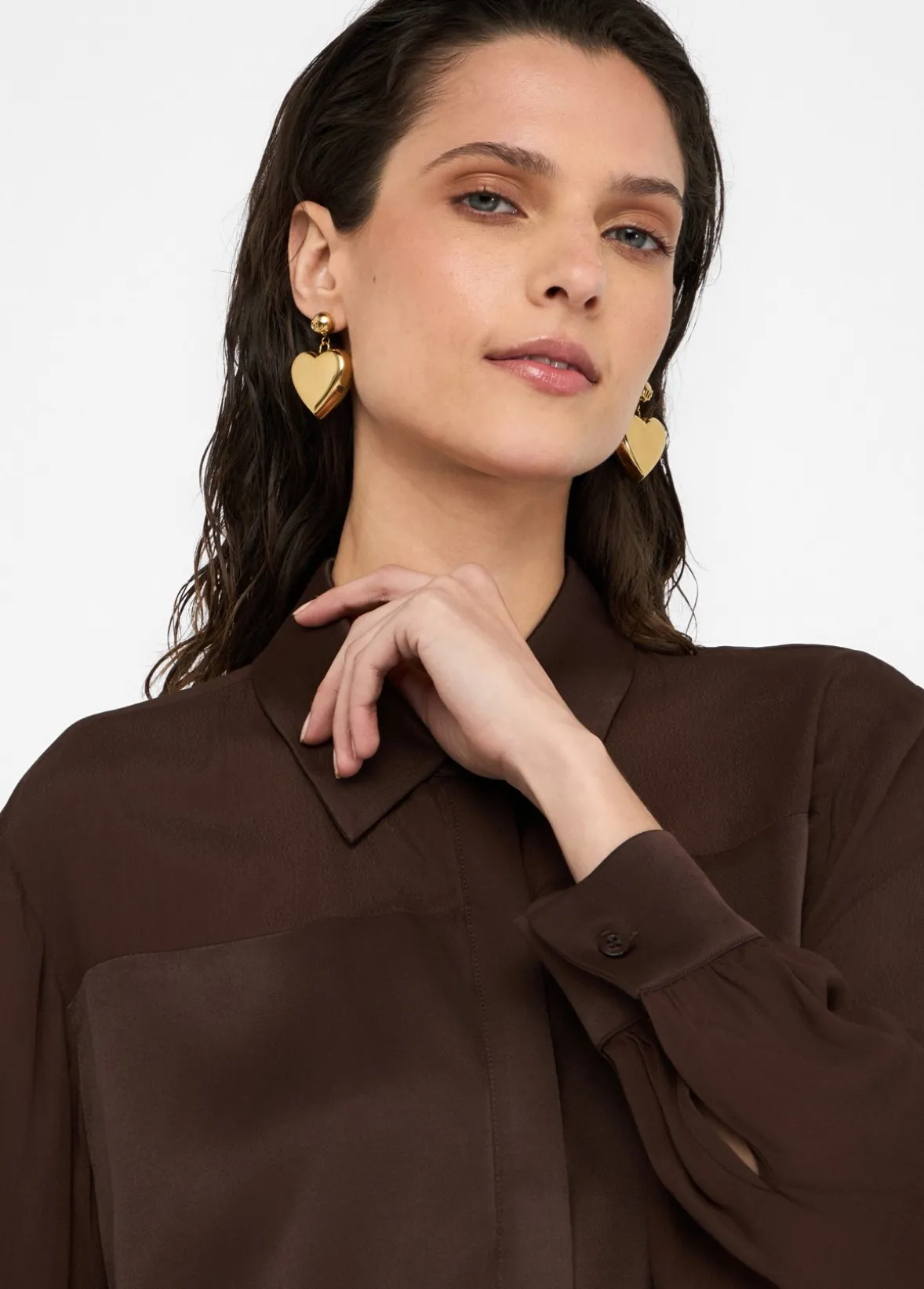 Camicia in crêpe de chine