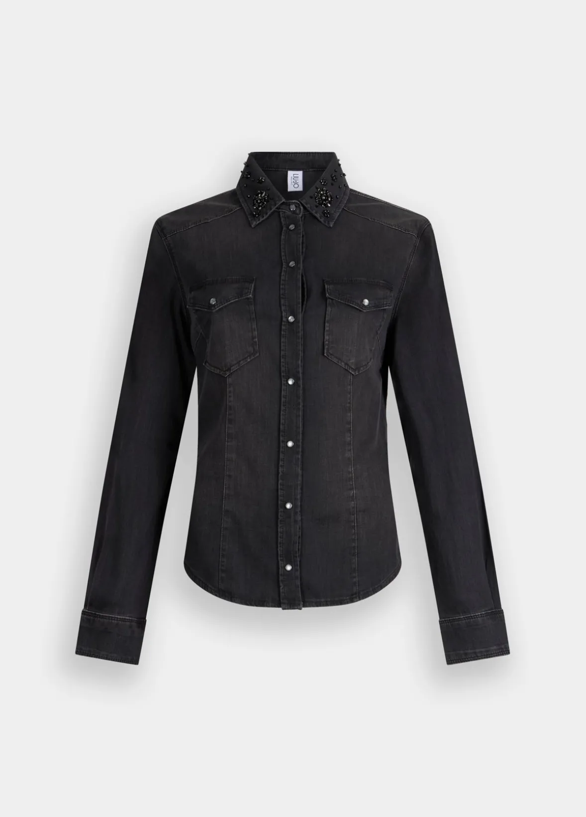 Camicia in denim con strass