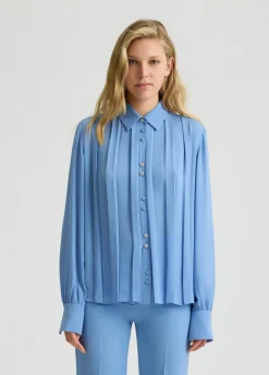 Camicia in georgette con pieghe