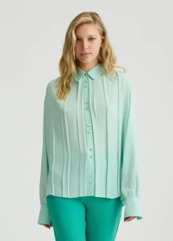 Camicia in georgette con pieghe