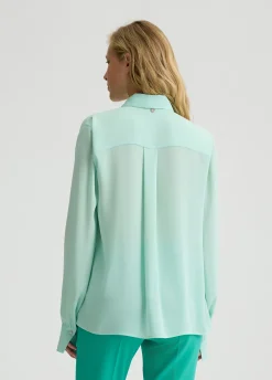 Camicia in georgette con pieghe