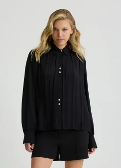 Camicia in georgette con pieghe