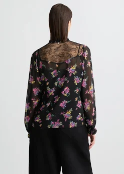 Camicia in georgette floreale