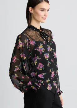 Camicia in georgette floreale