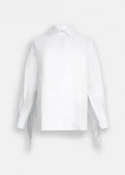 Camicia in popeline con frange