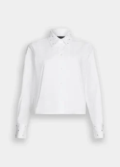 Camicia in popeline con strass