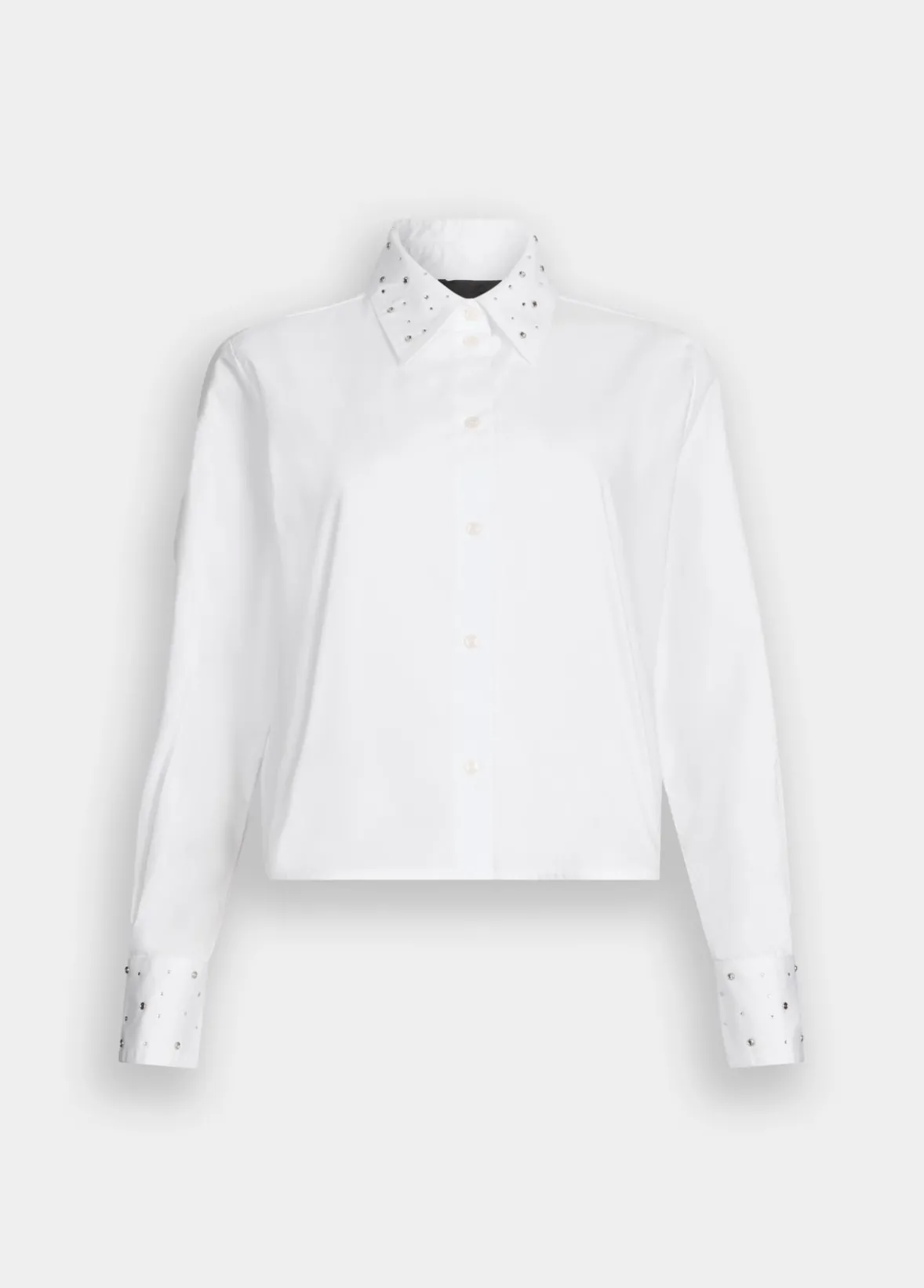 Camicia in popeline con strass