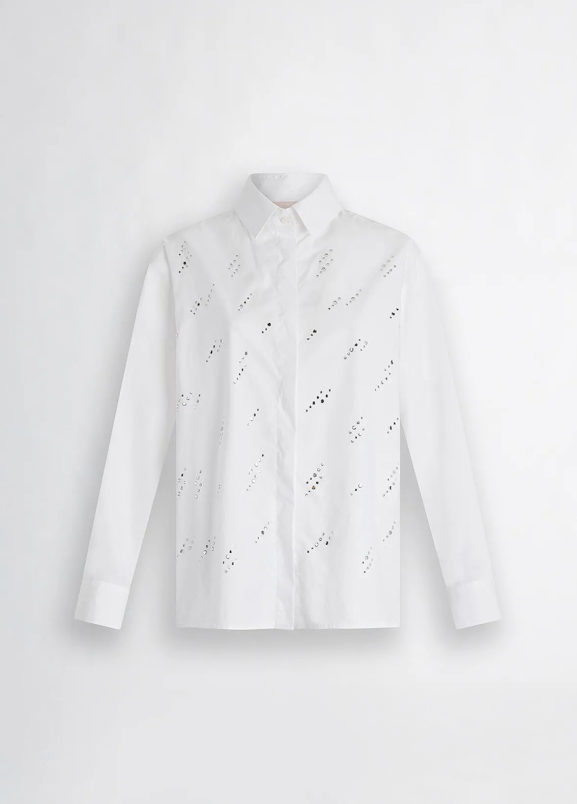 Camicia in popeline con strass