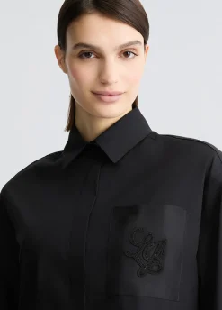 Camicia in popeline con strass