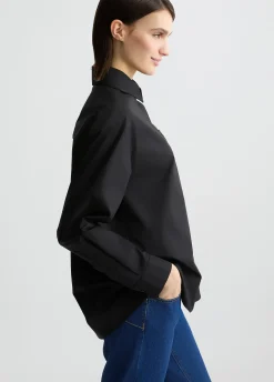 Camicia in popeline con strass