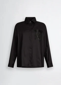 Camicia in popeline con strass