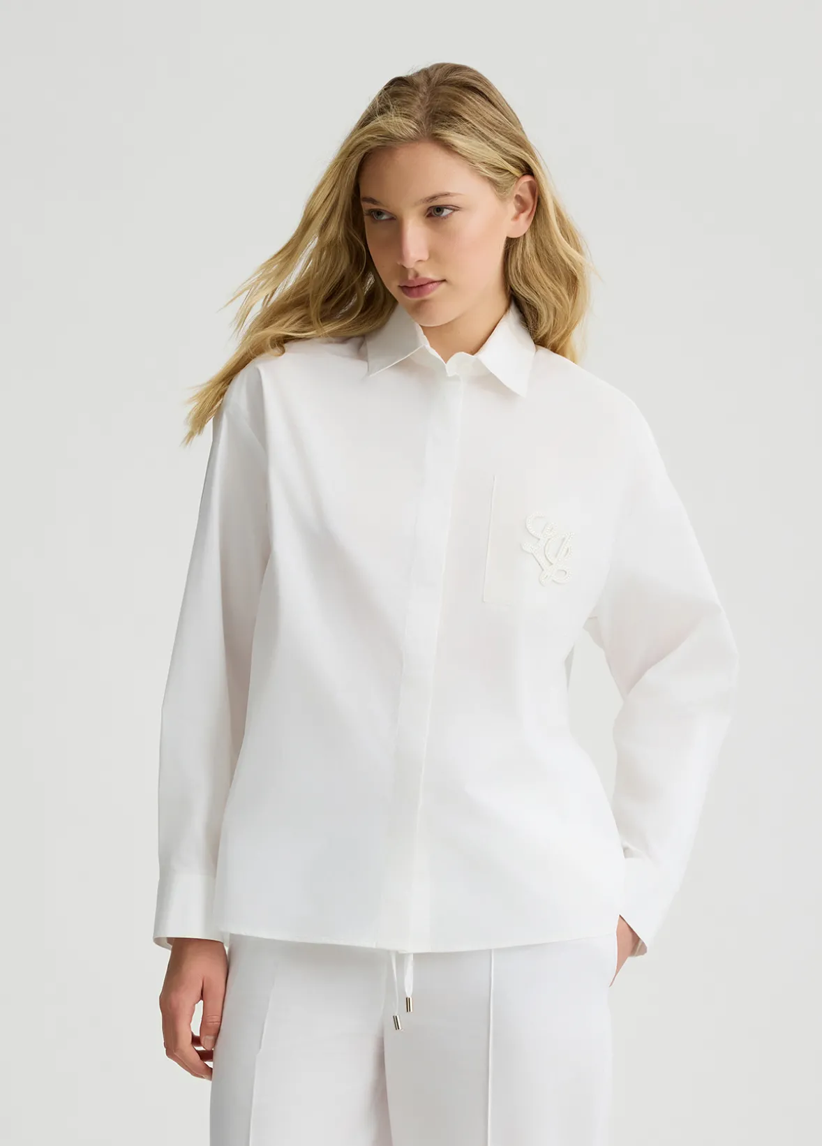 Camicia in popeline e organza