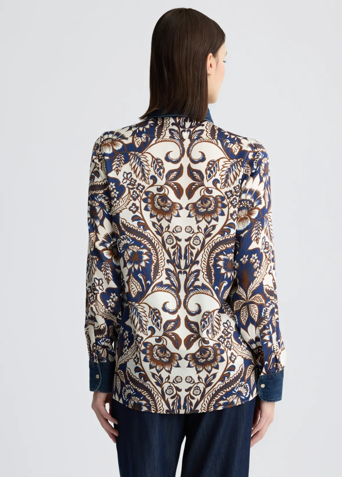 Camicia in raso stampato
