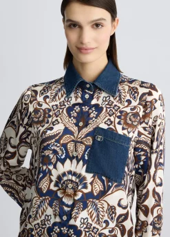 Camicia in raso stampato