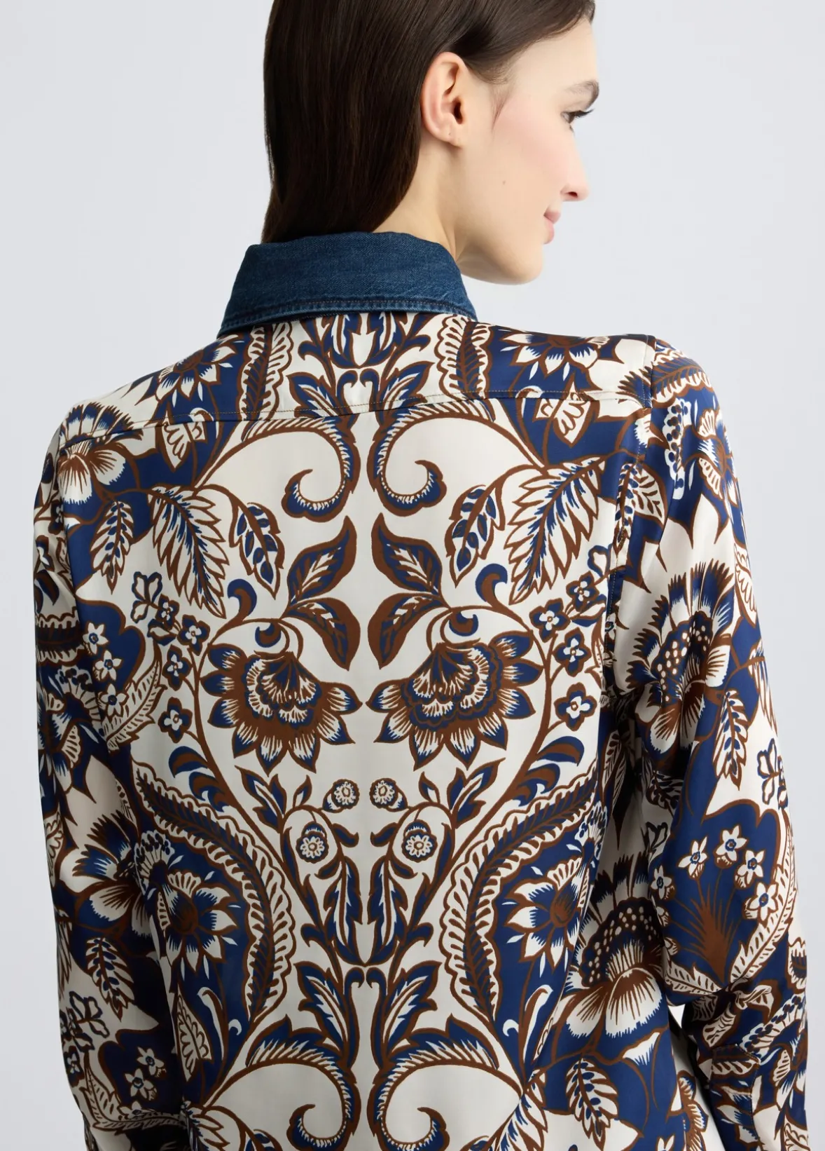 Camicia in raso stampato