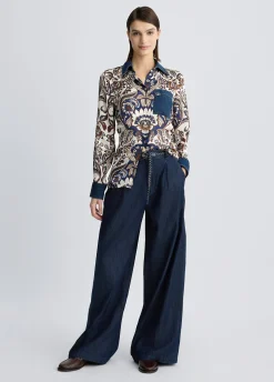 Camicia in raso stampato
