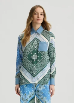 Camicia in raso stampato
