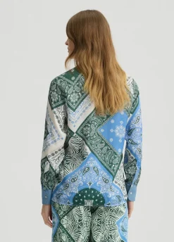 Camicia in raso stampato