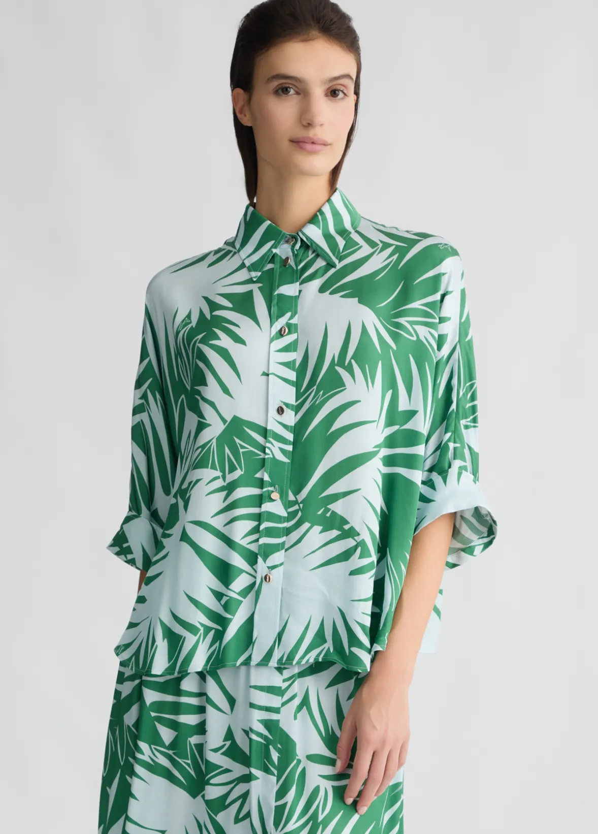 Camicia in raso stampato