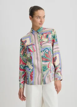Camicia in raso stampato