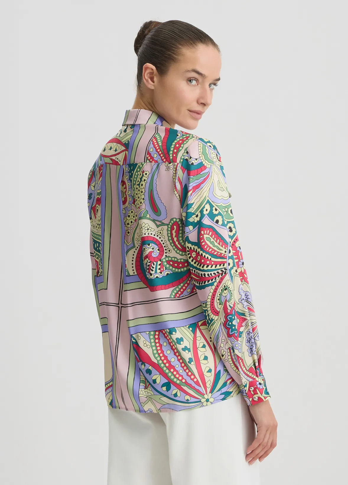 Camicia in raso stampato