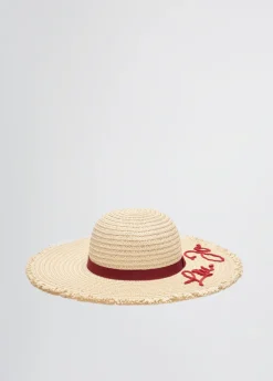 Cappello in rafia con logo