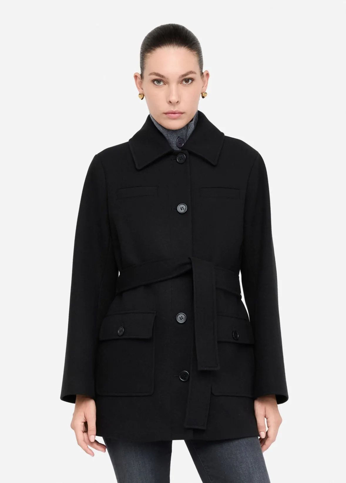 Cappotto con cintura